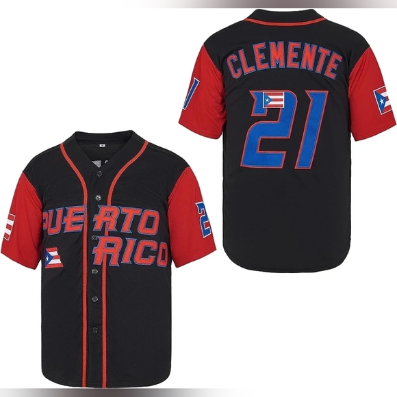 New w/ Tags Mens Roberto Clemente Puerto Rico Baseball Jersey Multiple S… - Picture 4 of 5